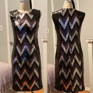 Womens Sequin dress in black/silver size 4